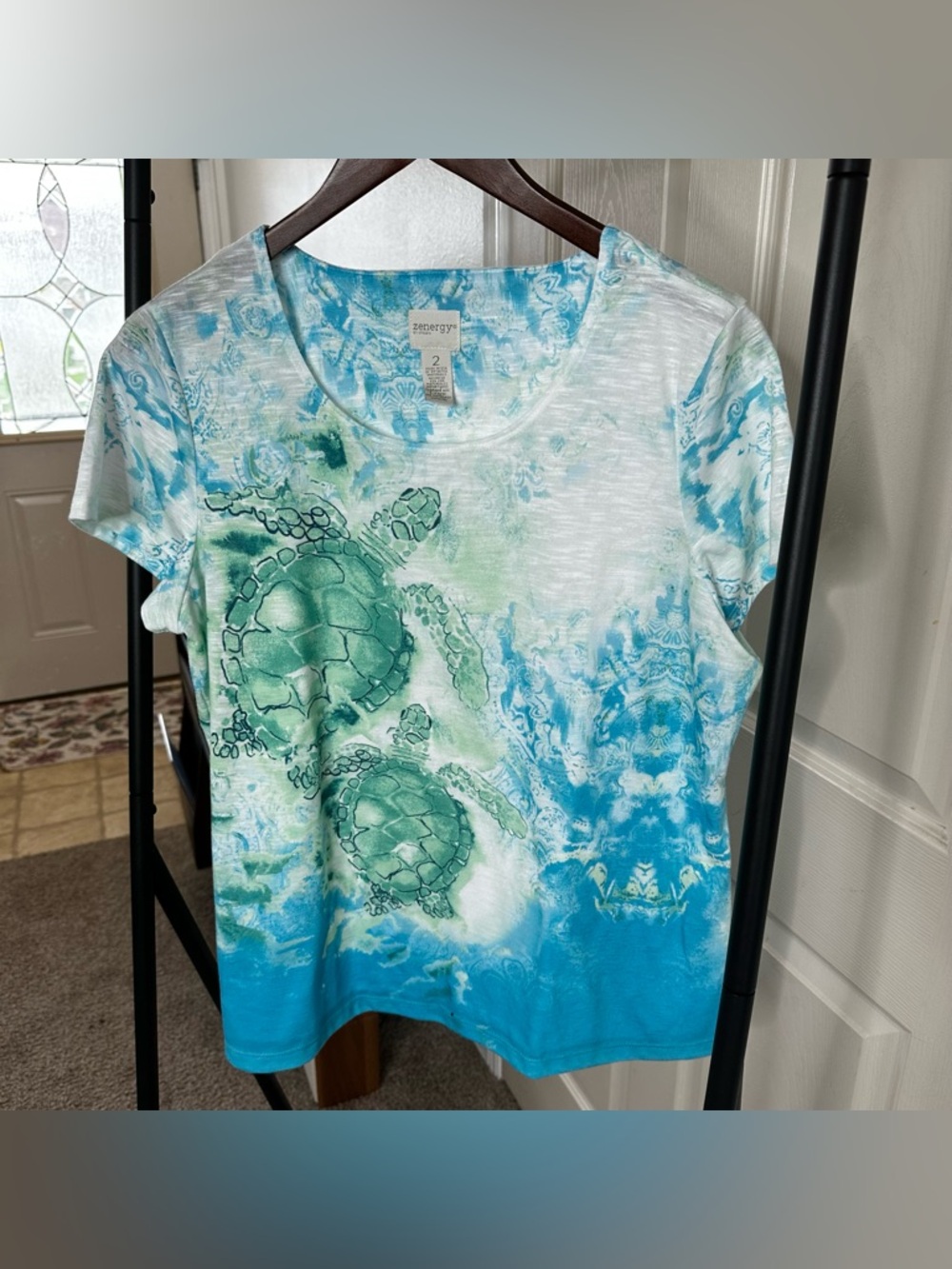 Seaside Turtle Short Sleeve Tee in Blue & Green 🛞